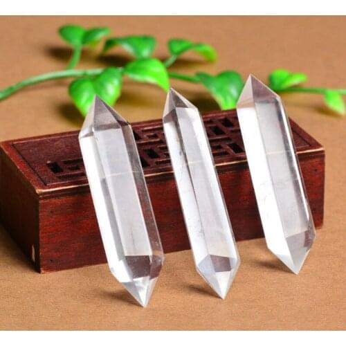 8cm Pure natural white crystal pillar - plain white crystal double - pointed column with crystal clear energy column 1pc