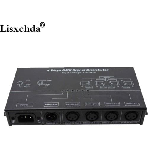 AC100-240V input DMX amplifier/Splitter/DMX signal repeater/ 4 output ports DMX512 signal distributor DMX124