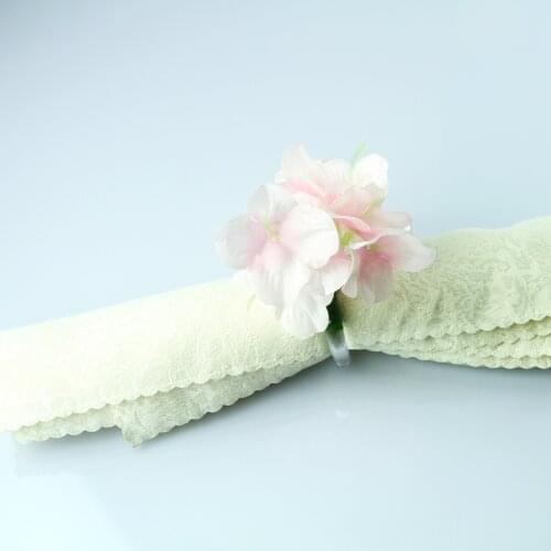 Free Shipping Silk Flower Napkin Ring Wedding Holiday Decoration , Cheap Holder 12 Pcs