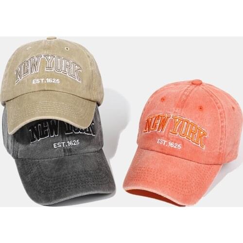 New Fashion Letter Embroidery Baseball cap Spring Retro Casual Hat Women Men Visor Snapback Trucker Washed Cotton Outdoor Bone