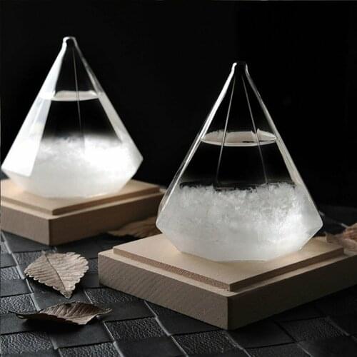 Large Weather Storm Forecast Glass Crystal Diamond Shape Bottle Decor Weather Predict Predictor Decor Art Decoration