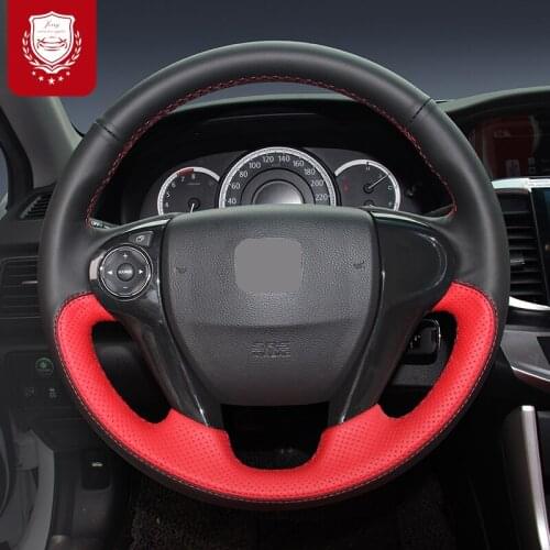 For Honda 9th and 10th UR-V Civic 10th hand-sewn steering wheel cover CR-V CRIDER SHUTTLE leather grip cover Breathable Non-Slip