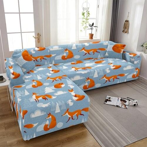 Cartoon Penguin Prints Elastic Sofa Covers Cute Alpaca Four Seasons Universal Non-slip Stretch Couch Slipcover for Living Room