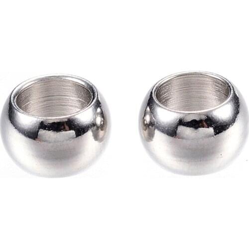 PandaHall 20pcs 8x5mm 304 Stainless Steel Metal Jewelry Findings Accessories Beads Large Hole Beads