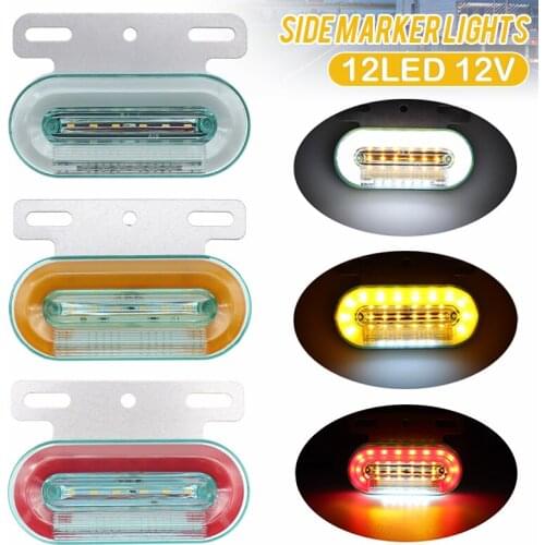 1pcs 12V 12 LED Side Marker Lights Car External Lights Signal Indicator Lamps Warning Tail Light 3 Modes Trailer Truck Lorry