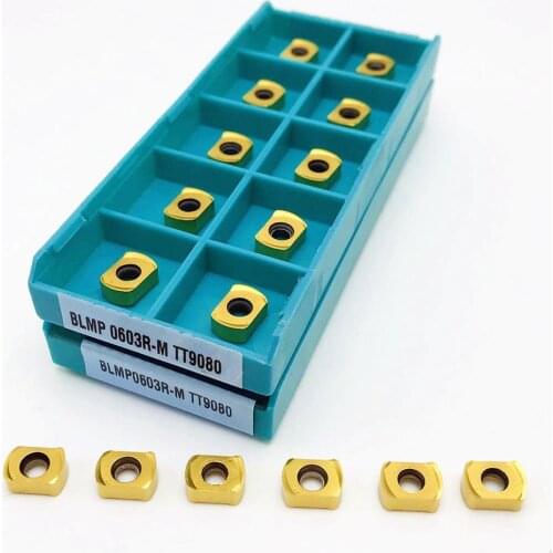 10PCS carbide BLMP 0603R M TT9080 high quality milling machine double-sided fast feed insert BLMP0603R CNC lathe parts tool BLMP