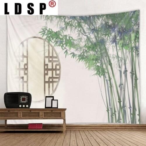 LDSP Cartoon Bamboo Landscape Tapestry Hanging Covering Rugs Background Cloth Beach Mat Blanket Art Bedroom Living Home Decor