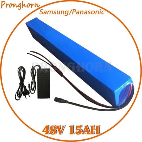 48V 1000W Ebike E-scooter Lithium ion Battery 48V 15AH Battery Pack use for Panasonic/Samsung cell with 30A BMS 54.6V 2A Charger