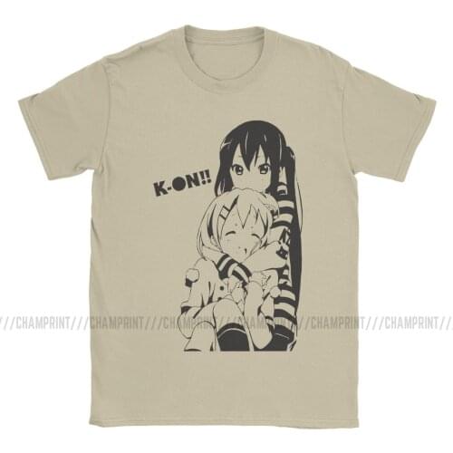 Men T-Shirts K-On Azusa & Yui Fun 100% Cotton Tee Shirt Short Sleeve Japan Music Anime T Shirts O Neck Clothes Printed