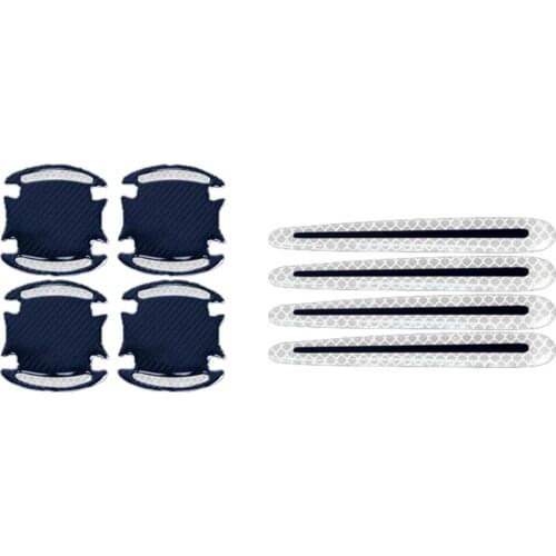 Door Handle Sticker 3D Carbon Fiber Car Door Handle Paint Scratch Protector Sticker Auto Door Handle Scratch Cover Universal CSV