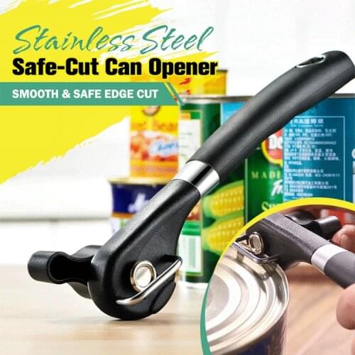 New Stainless Steel Safe-Cut Can Opener Smooth Edge Handheld Manual Can Opener Food Grade for Kitchen Restaurant Dropshipping