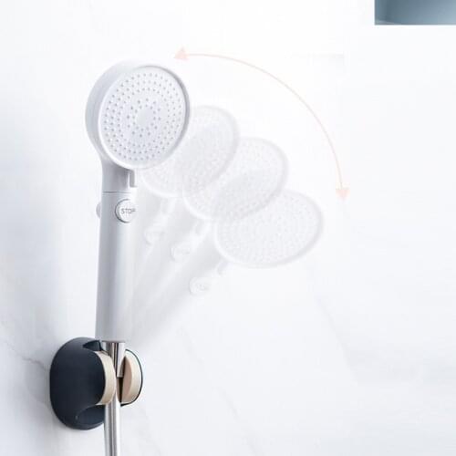 Adjustable Hand Shower Holder Stable Rotation Bathroom Bracket Hand Shower Holder Rail Suction Cup Holder