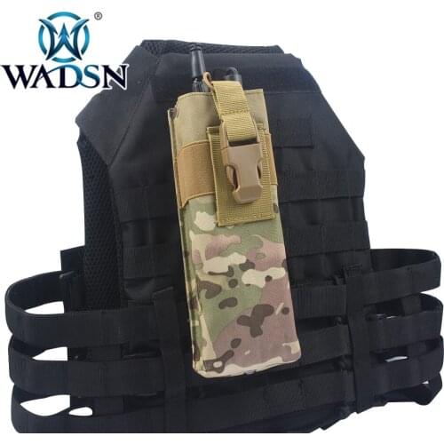 WADSN Tactical Vest System Wireless Walkie-talkie Bag Molle Pocket Interphone Attachment Sports Pouch WZ080 Headsets Accessories