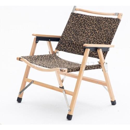 Solid wood folding chair camping outdoor canvas leisure chair travel picnic home stay portable back chair