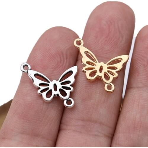 30Pcs Gold Color Butterfly Connectors for Jewelry Making Bracelet DIY Findings Accessories 23x18mm