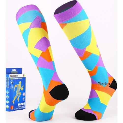 Findcool Unisex Sports Socks Running Marathon Cycling Climbing Crossfit Long Compression Breathable Deodorant Basketball Socks