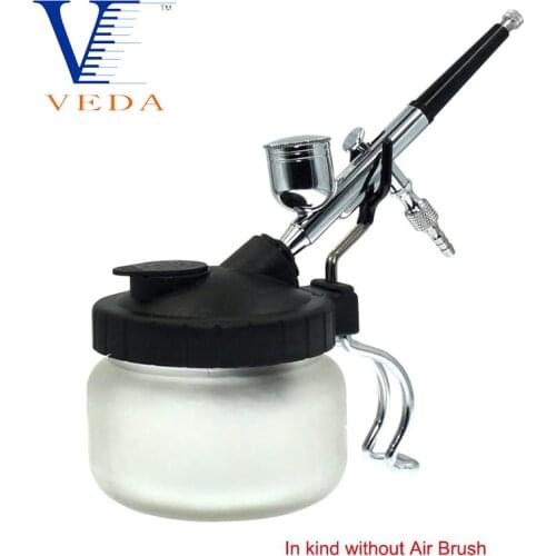 Airbrush Cleaning Pot Stabilizer Bottles Holder Paint Station Glass Jar Filter Frosted Glass Wash Station with Holder Bottles