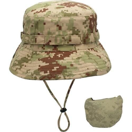 Multicam Tactical Fisherman Hats Foldable Airsoft Sniper Camouflage Fishing Cap Outdoor UV Sunscreen Panama Military Bucket Hat