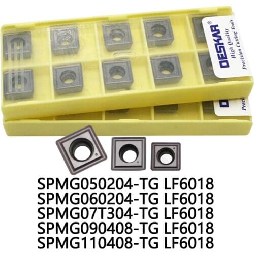 10pcs DESKAR SPMG050204 SPMG060204 SPMG070308 090408 110408-TG LF6018 U Drill Carbide Inserts Turning Tools for Stainless Steel