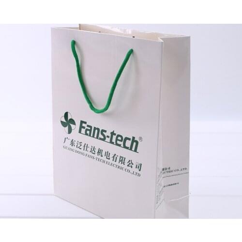 UV Resistant Customized Logo Recylecle Reusable Luxury white Art Paper Cosmetic Carry Bag For Promotion --XP2159