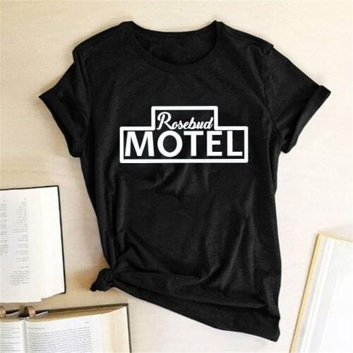 Rosebud Motel Printed T-Shirt Women Short Sleeve Summer Loose Letter Tshirt for Ladies Clothes Casual Tops Tee Shirt Femme