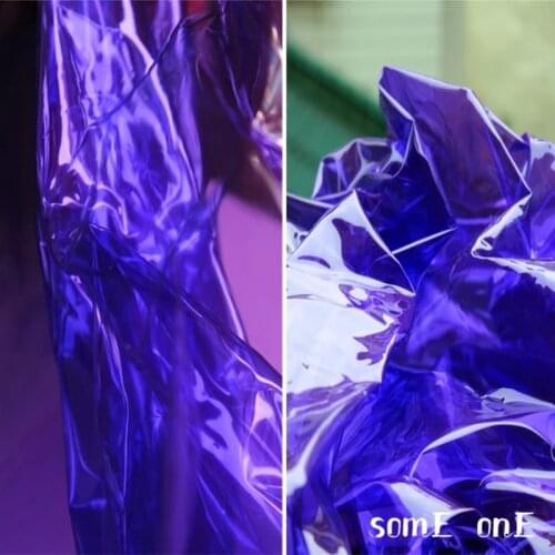 0.2mm TPU Fabric Dark Purple PVC Liquid Plastic Film Waterproof DIY Raincoat Crystal Bags Decor Clothes Designer Fabric