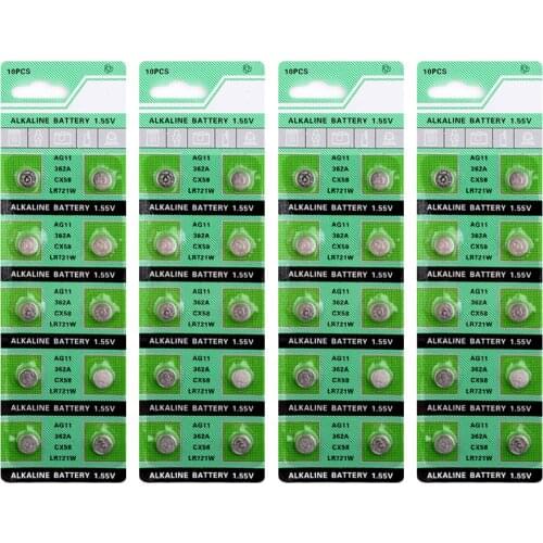 100Pcs/pack LR721 362 AG11 Button Battery SR721 162 Cell Coin Alkaline Batteries 1.55V For Watch Toys Remote Wholesale