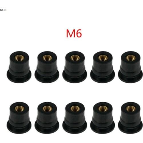 10x M4/M5/M6 Rubber Well Nuts Blind Fastener Windscreen Windshield Fairing Cowl