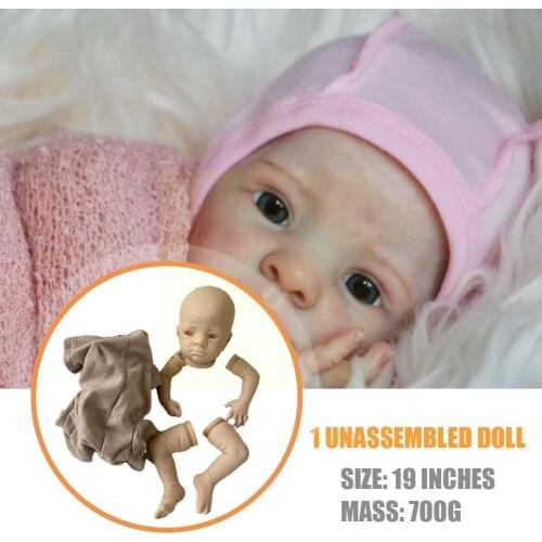 2pcs Bebe Reborn Kit 17 Inches Kit Levi Unassembled Unpainted Parts Kit Vinyl Unfinished Blank Doll DIY Doll K6C8