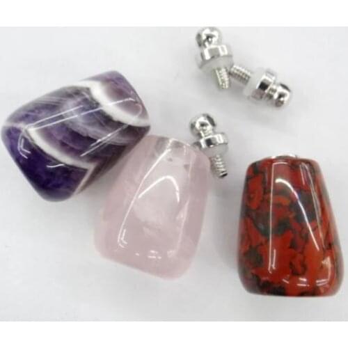 2020 NEW wholesale Natural stone Quartz Crystal amethyst charms pendant for diy Jewelry making necklace Accessories3PCS hot sell
