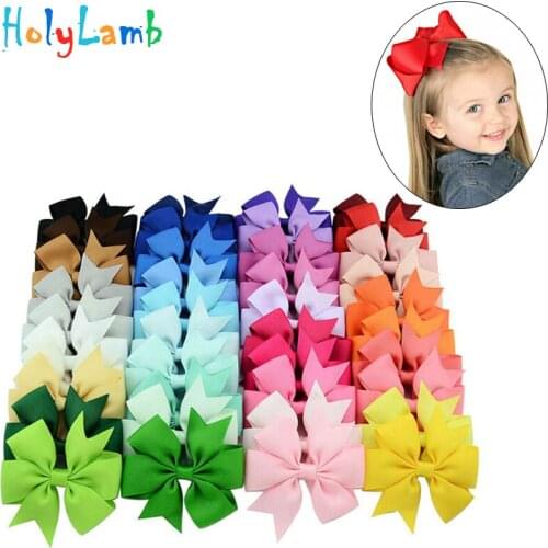40piece/Lot Colors Solid Grosgrain Ribbon Bows Clips Hairpin Girls Hair Bows Boutique Hair Clip Headware Kids Hair Accessories
