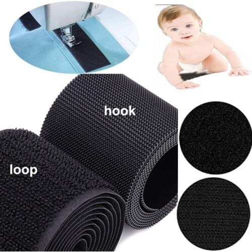 5Meter/Pair Soft Baby Loops and Hooks fastener Tape Velcros Safe Baby DIY Supplies fastener Magic Tape For Sewing-on Black White