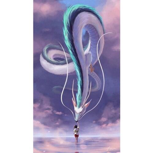 5D Full Square Diy Diamond Painting Hayao Miyazaki Cross Stitch Kit Spirited Away Mosaic Picture of Rhinestone Embroidery FH1270