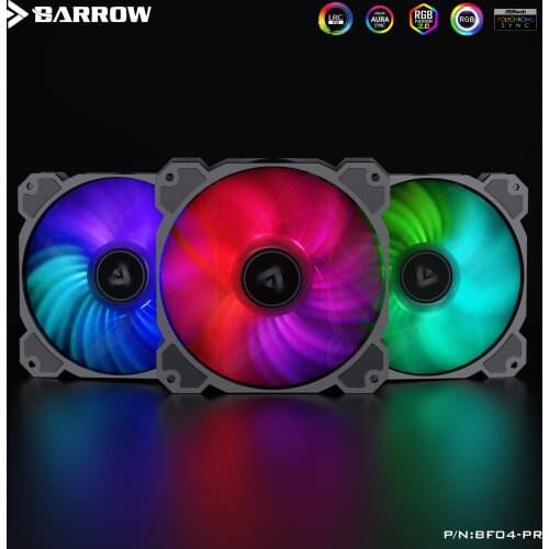Barrow 2PCS fans 120mm pc computer Case Fan Heatsink Cooler Cooling 12CM fan, LRC 2.0 5V RGB PWM Cpu Fans BF04-PR