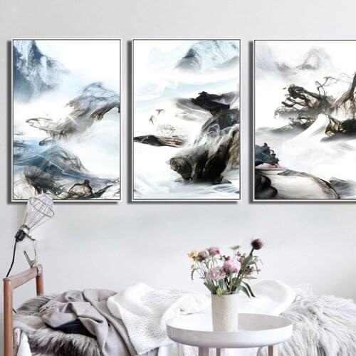 Frameless Abstract Decorative Painting Living Room Modern Minimalist Sofa Background Painting Splash Ink Hanging Painting Core