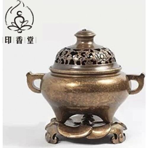 Bronze incense burner copper incense fragrance of sandalwood incense coil furnace furnace Taiwan and antique copper pieces