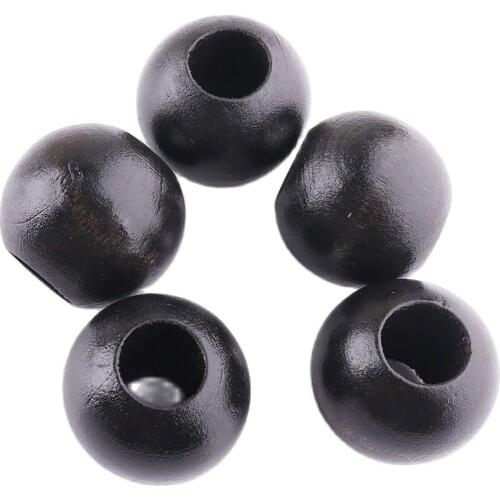 Black wood bead 22mm Eco-Friendly Big hole for DIY Jewelry Making Beading Decoration Charms Necklace Bracelet craft Making