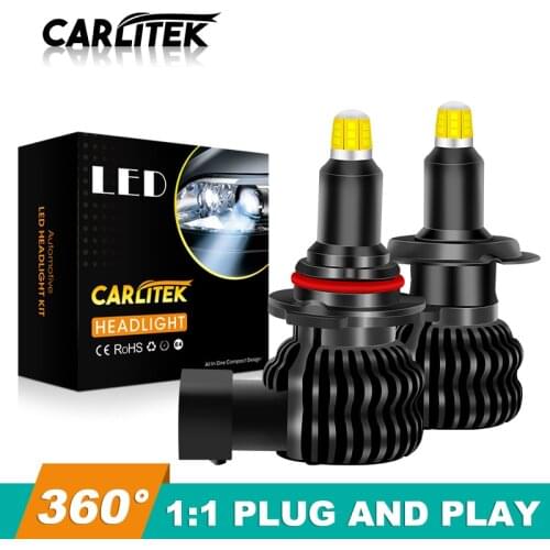 Carlitek H11 LED Signal Lamp Headlamp 360 Degree CSP Chips H7 9012 HIR2 H1 H8 H9 9005 9006 HB3 HB4 Car Fog Light 6000K White 12V