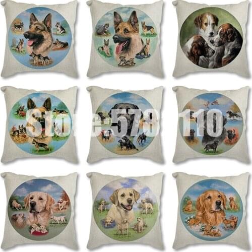 Adorable Dog Throw Pillow Case Cushion Cover Sofa Bed Car Cafe Office Decoration Pillowcase Polyester animals Pillowcover