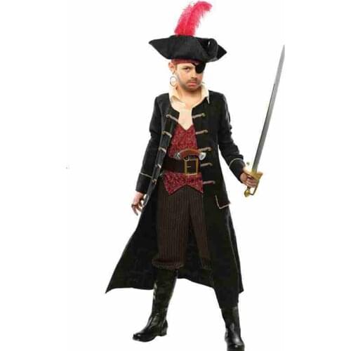 Fret free caribbean pirates halloween costume childrens Jack cosplay boy carnival dress dress party for the kid