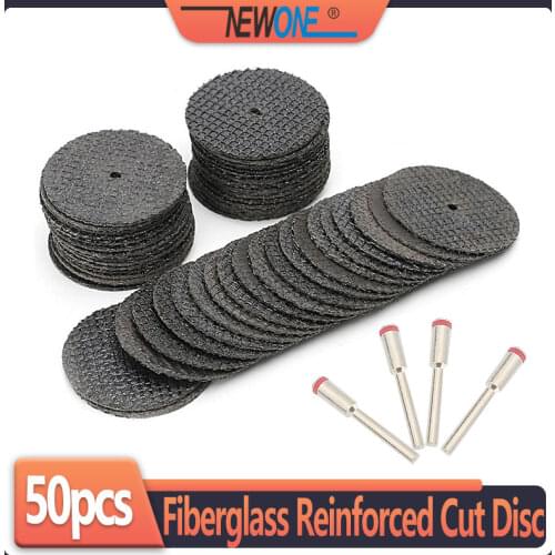50PC Fiberglass Reinforced Cutting Disc Cut Off Wheel with 4 Mandrels Mini Drill Rotary Tool Accessories