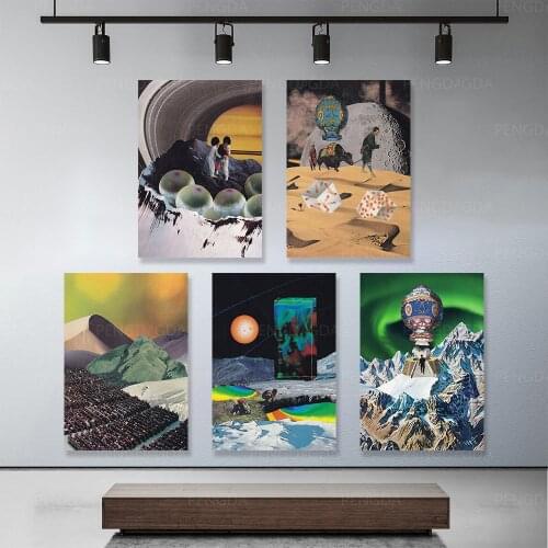 Art Hd Prints Planet Cattle Aurora Night View Painting Poster Canvas Home Decoration Living Room Wall Framework Pictures Modular