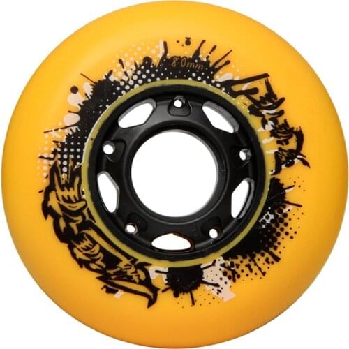 Papaya Inline Skate Wheels Resistant 92A Slalom Sliding FSK 72 76 80mm Yellow Roller Skating Tires For SEBA Powerslide Patines