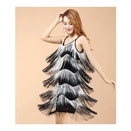 Latin dance costumes women salsa dancewear dance costume dresses ballroom competition dresses tango adult Fringe Dress Latina