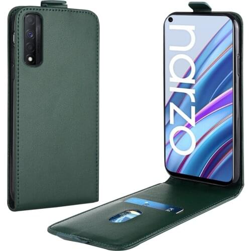 Flip Up and Down Leather Case for Realme Narzo 30 4G Case RMX2202 RMX3191 RMX2021 Vertical Cover for Narzo30 4G Case Phone Bag