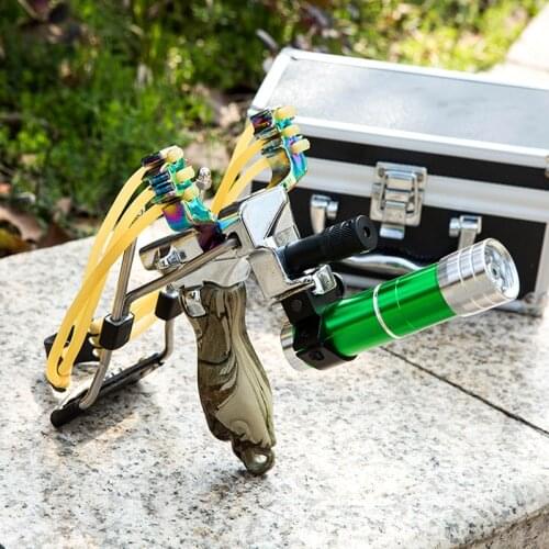 Laser slingshot, outdoor shooting hare pheasant fishing stainless steel slingshot, childrens toys slingshot