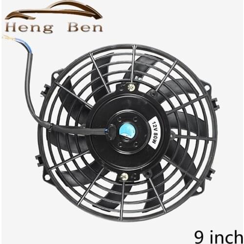 9" INCH ELECTRIC FAN KIT OIL COOLER RADIATOR AUTOMOTIVE UNIVERSAL SLIM COOLING 12V 80W