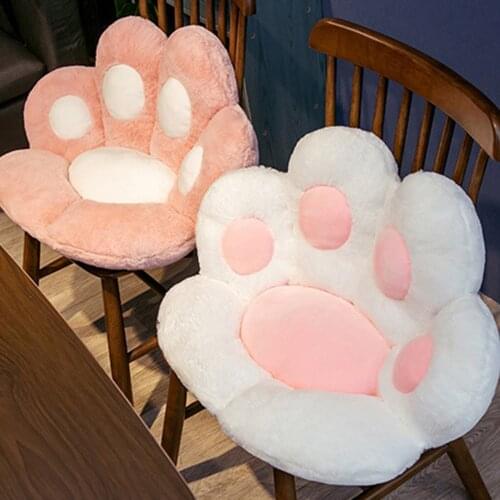 Chair Cushion Seat Cat Paw Cushion 70x80cm Bear Pillow Plush Home Decor Indoor Backrest Floor Decorative Cartoons Gift