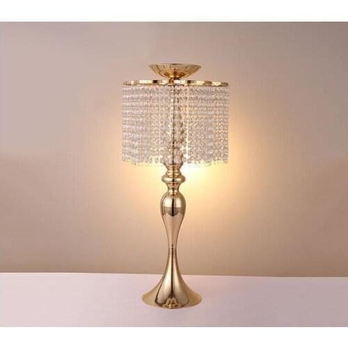 Crystal Wedding Decoration Centerpieces Wedding Flower Ball Holder Table Centerpiece Vase Stand Crystal Candlestick Gold