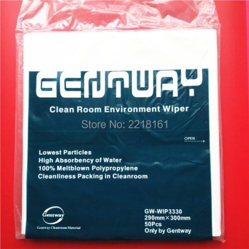 Pack of 50pcs non-woven cloth fabric clean room wipes for inkjet printer head cleaning wipers with hole 12X12'' free shipping